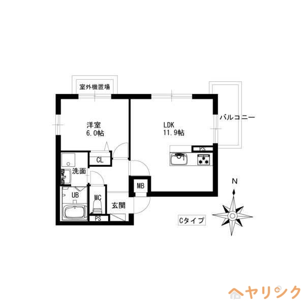 名古屋市名東区一社のマンションの間取り