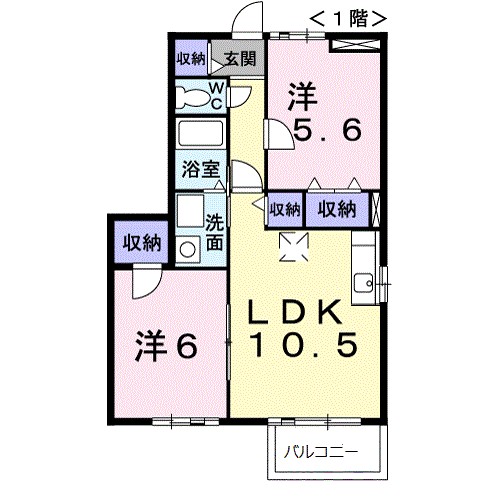 高崎市日高町のアパートの間取り