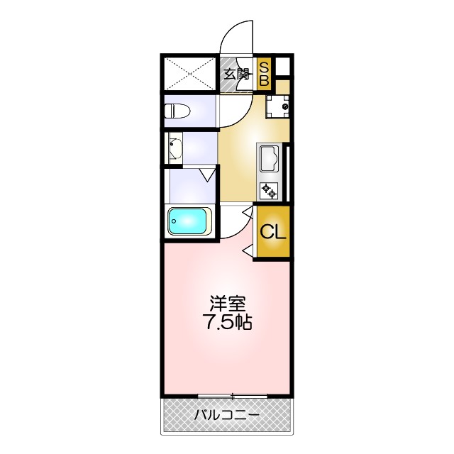 神戸市須磨区寺田町のマンションの間取り