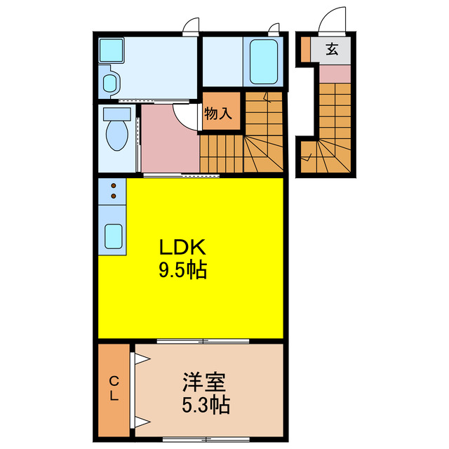 諫早市赤崎町のアパートの間取り