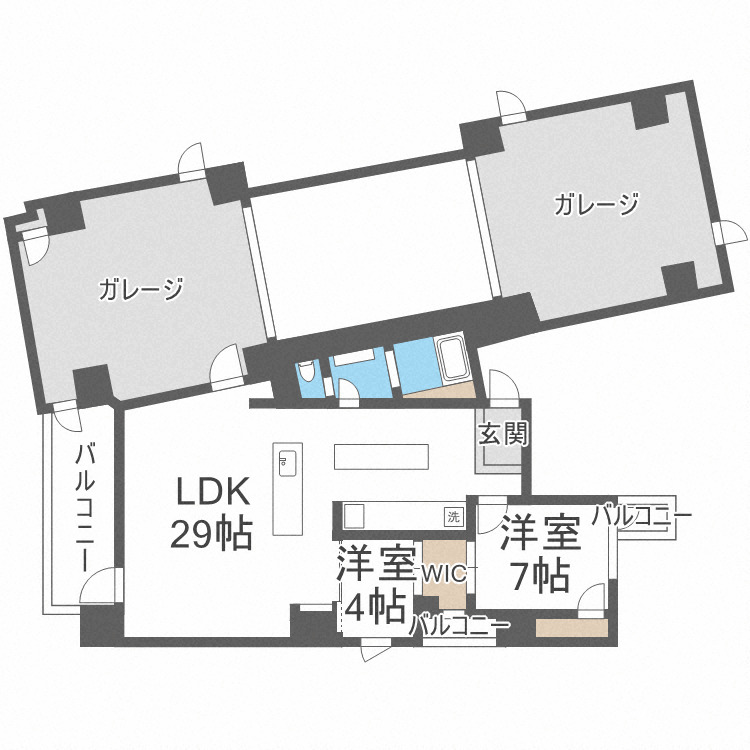 札幌市北区北九条西のマンションの間取り