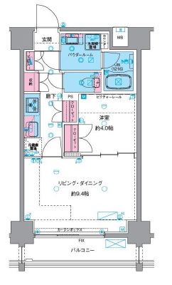 台東区今戸のマンションの間取り