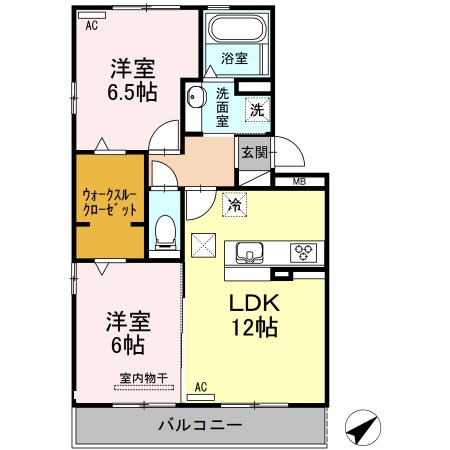 豊川市小坂井町のアパートの間取り