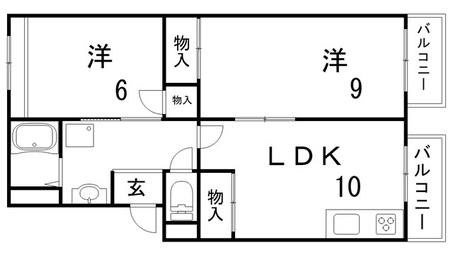 神戸市須磨区白川のマンションの間取り