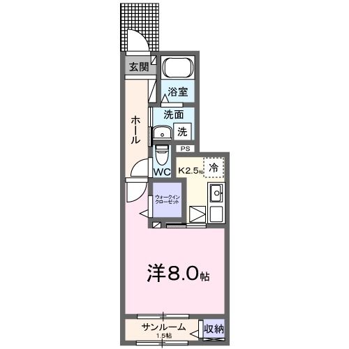 【名取市堀内のアパートの間取り】