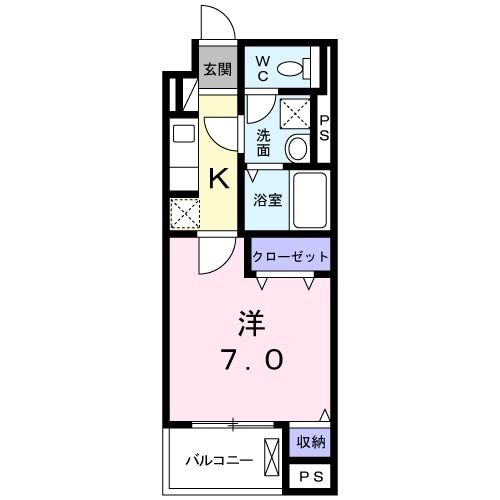 静岡市駿河区曲金のマンションの間取り