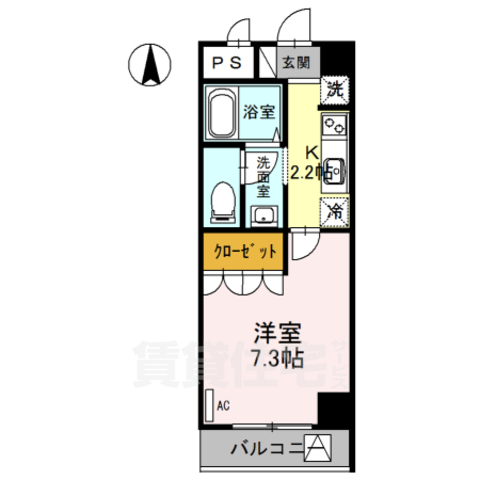 奈良市大宮町のマンションの間取り