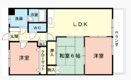 和歌山市布施屋のマンションの間取り