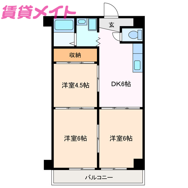 ロイヤルハイツ白子駅の間取り