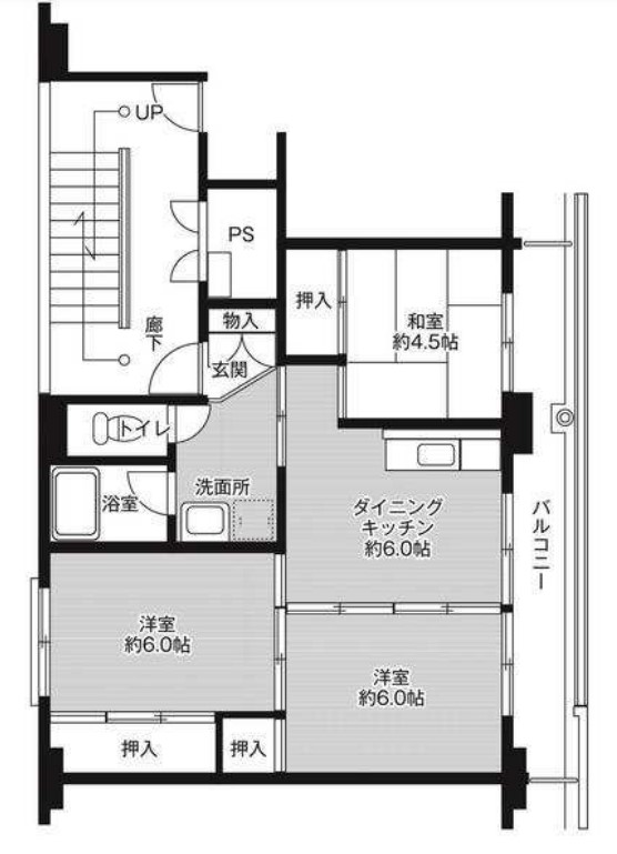 ビレッジハウス矢巾1号棟の間取り