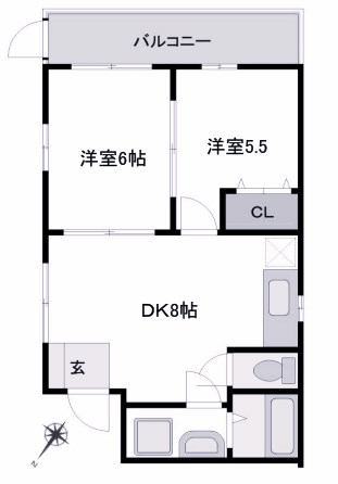 神戸市須磨区養老町のアパートの間取り