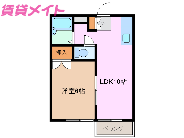 津市乙部のマンションの間取り