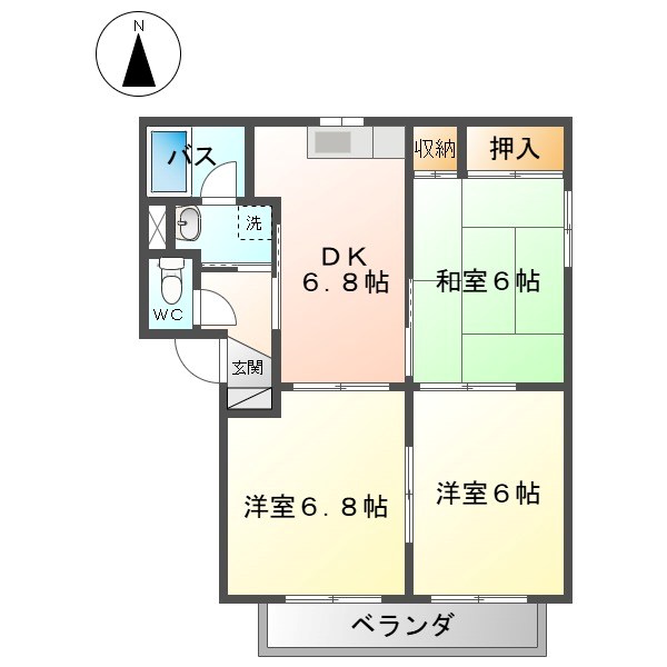 上田市諏訪形のアパートの間取り