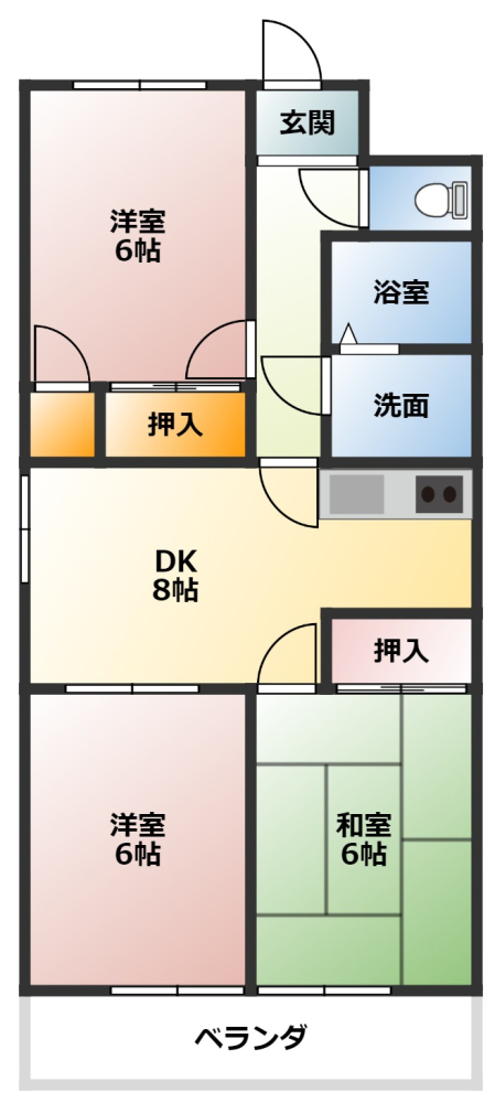 新城市市場台のマンションの間取り