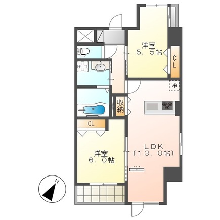 千葉市中央区本千葉町のマンションの間取り