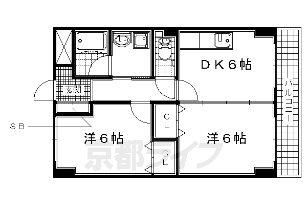 城陽市久世のマンションの間取り