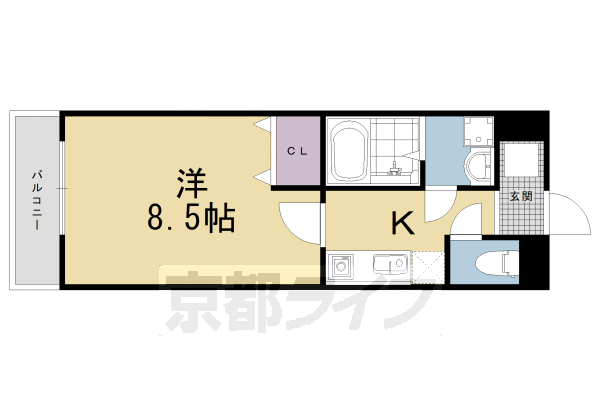 京都市右京区太秦堀ケ内町のマンションの間取り