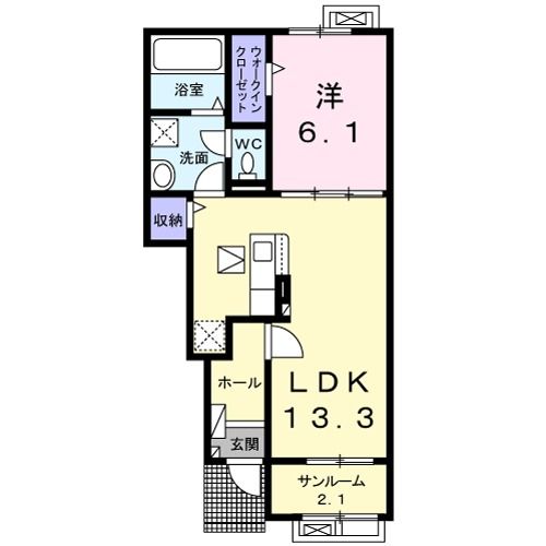 八代市高島町のアパートの間取り