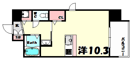 プレサンス三宮花時計前の間取り