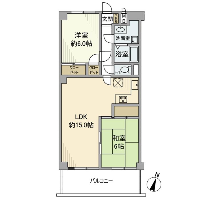 川越市富士見町のマンションの間取り