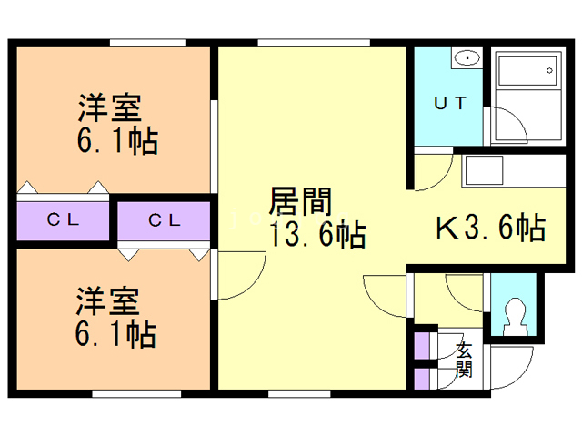 札幌市手稲区前田二条のマンションの間取り