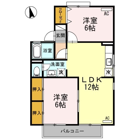 高松市円座町のアパートの間取り