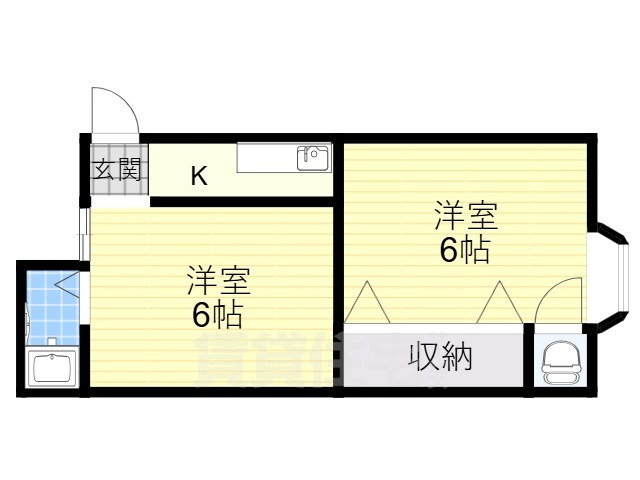 八尾市南本町のアパートの間取り