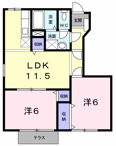 紀の川市尾崎のアパートの間取り