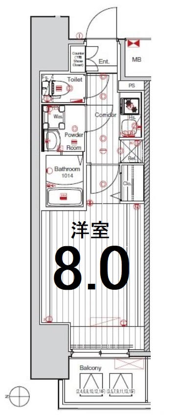 名古屋市中村区太閤のマンションの間取り