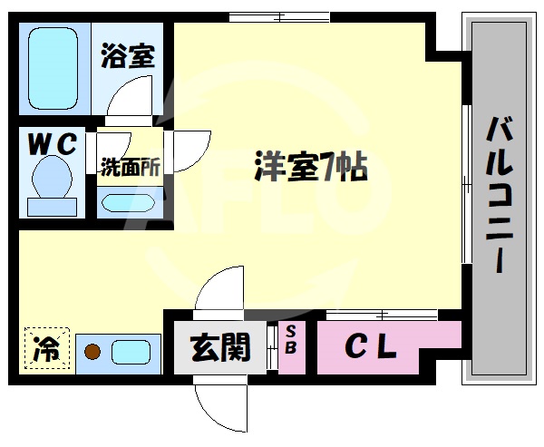 大阪市天王寺区空堀町のマンションの間取り