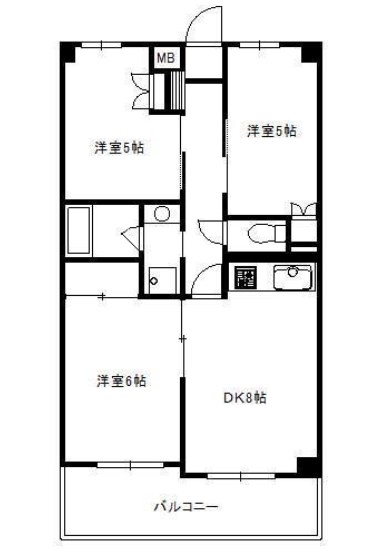 横浜市都筑区荏田南のマンションの間取り