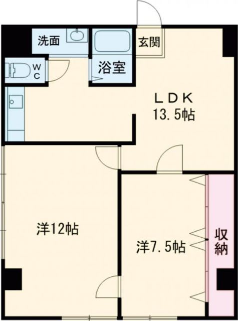 水戸市備前町のマンションの間取り