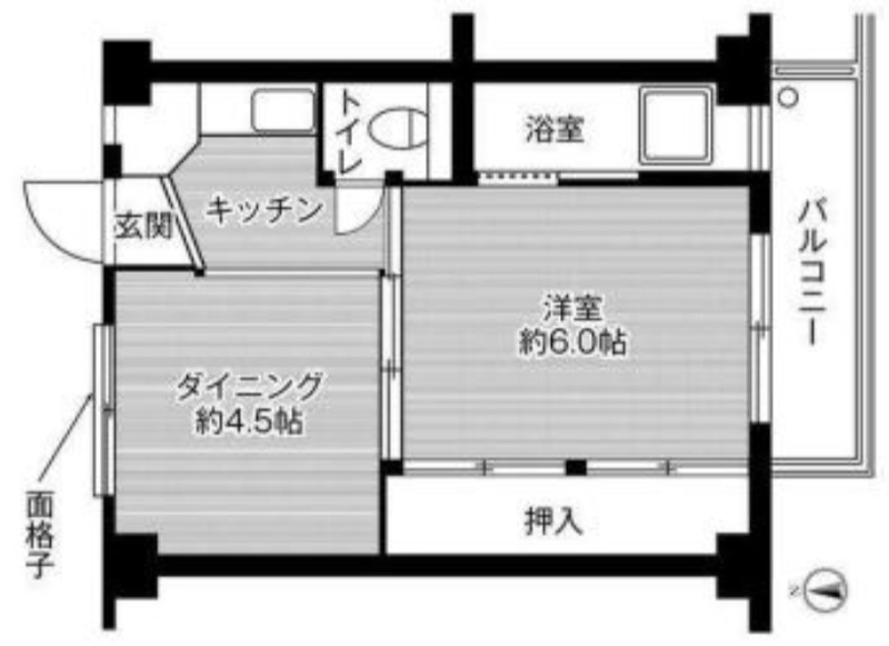 倉敷市西阿知町のマンションの間取り