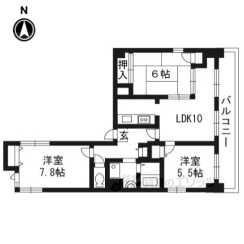 四条大宮シャトー朝日の間取り