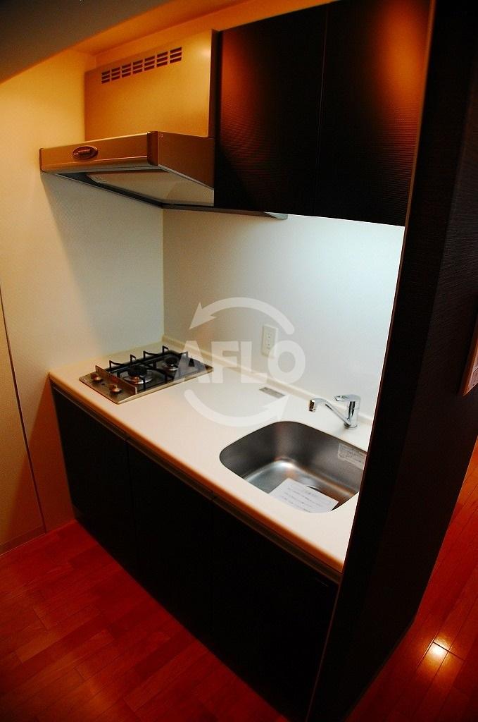 キッチン　パウゼ堺筋　ガスコンロ2口の独立キッチン