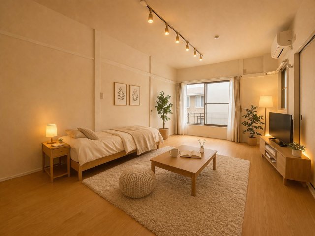 居室・リビング　家具配置イメージ画像です。