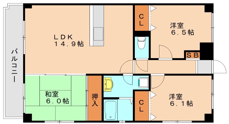 グランパルク若宮の間取り写真