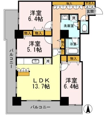 地下鉄堺筋線 長堀橋駅 徒歩2分 28階建 築20年の間取り写真