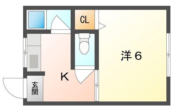 京阪本線 土居駅 徒歩9分 3階建 築46年の間取り写真