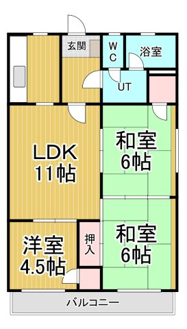 ＪＲ福知山線 中山寺駅 徒歩11分 2階建 築43年の間取り写真