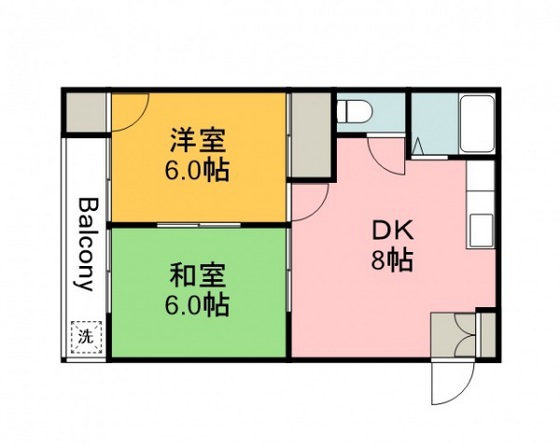 安芸郡海田町蟹原のマンションの間取り