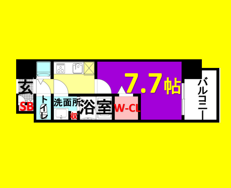 名古屋市東区葵のマンションの間取り