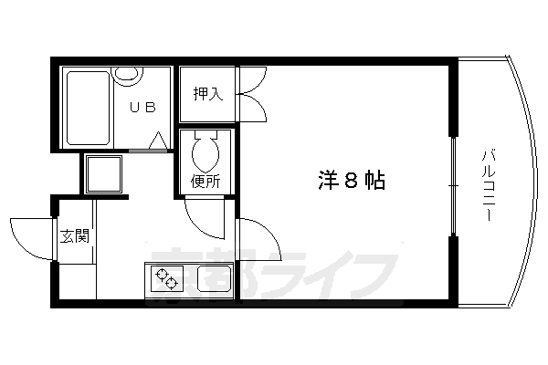 京都市中京区聚楽廻西町のマンションの間取り