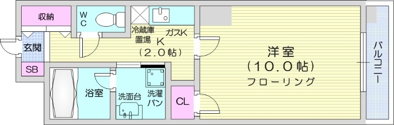 クレール北10条の間取り