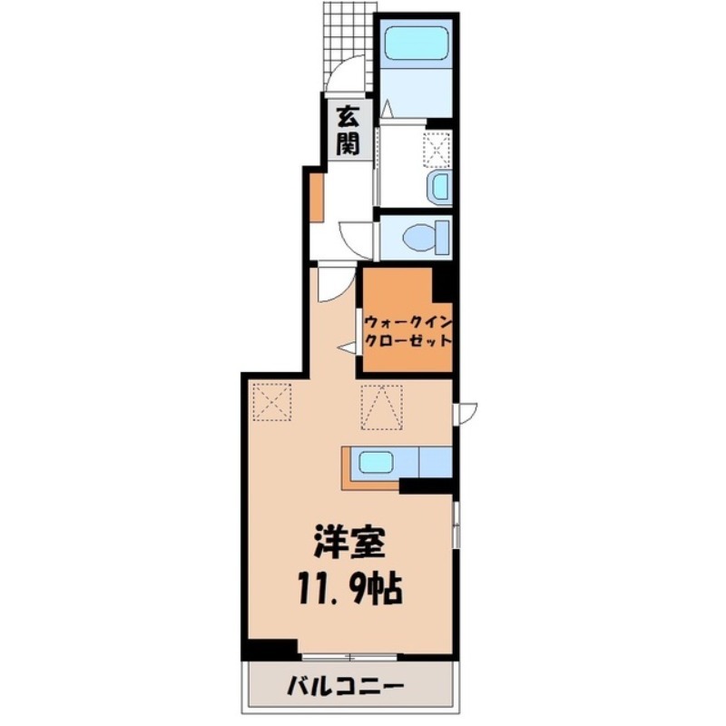 小山市粟宮のアパートの間取り