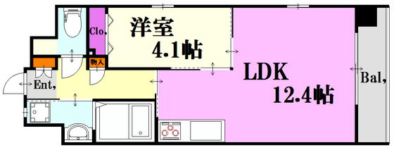 コンフォート東白島の間取り