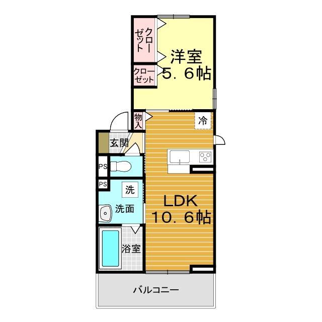 下関市宝町のアパートの間取り