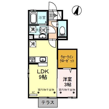 富山市犬島のアパートの間取り