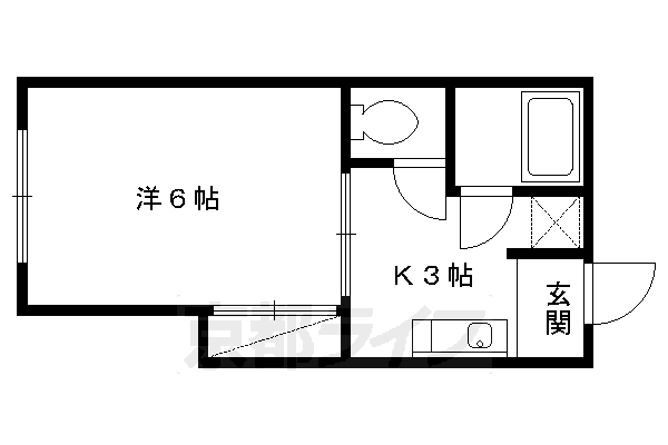 京都市北区上賀茂中山町のアパートの間取り