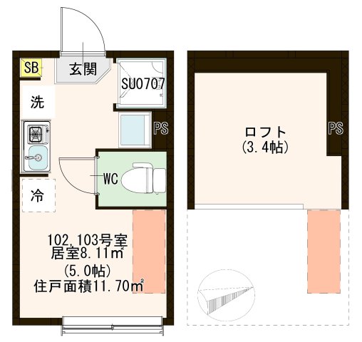 SUNNY GARDEN上中里の間取り